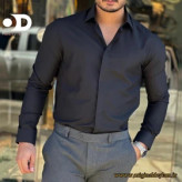 پیراهن مردانه مشکی یقه خرگوشی و دیپلمات