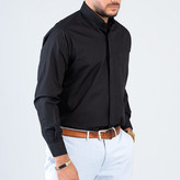 پیراهن مردانه آستین بلند مشکی سایز M تا 5XL